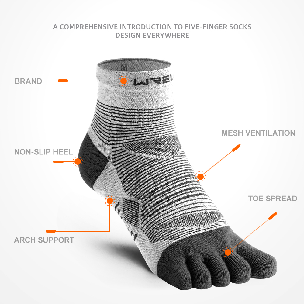 WRELS 1/3pairs Toe Socks COOLM - Anti Blister Sock recension och pris