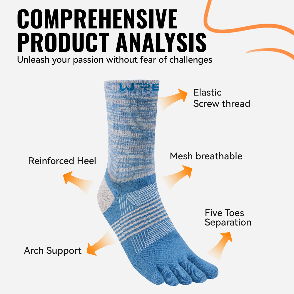 WRELS 1/2/3 Pairs Hiking Toe S - Anti Blister Sock recension och pris