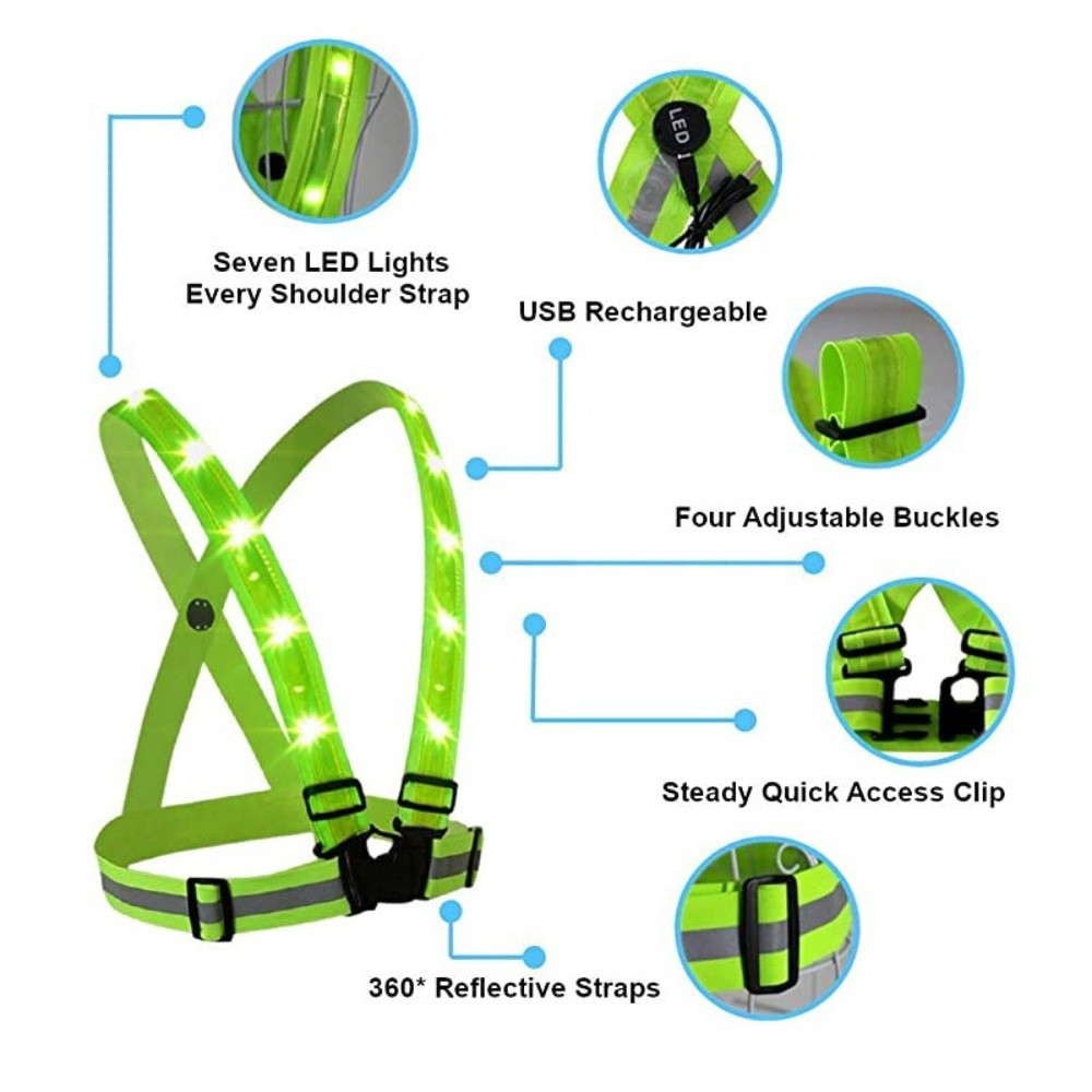 New Polyester LED Safety Vest  - New Gear Running recension och pris