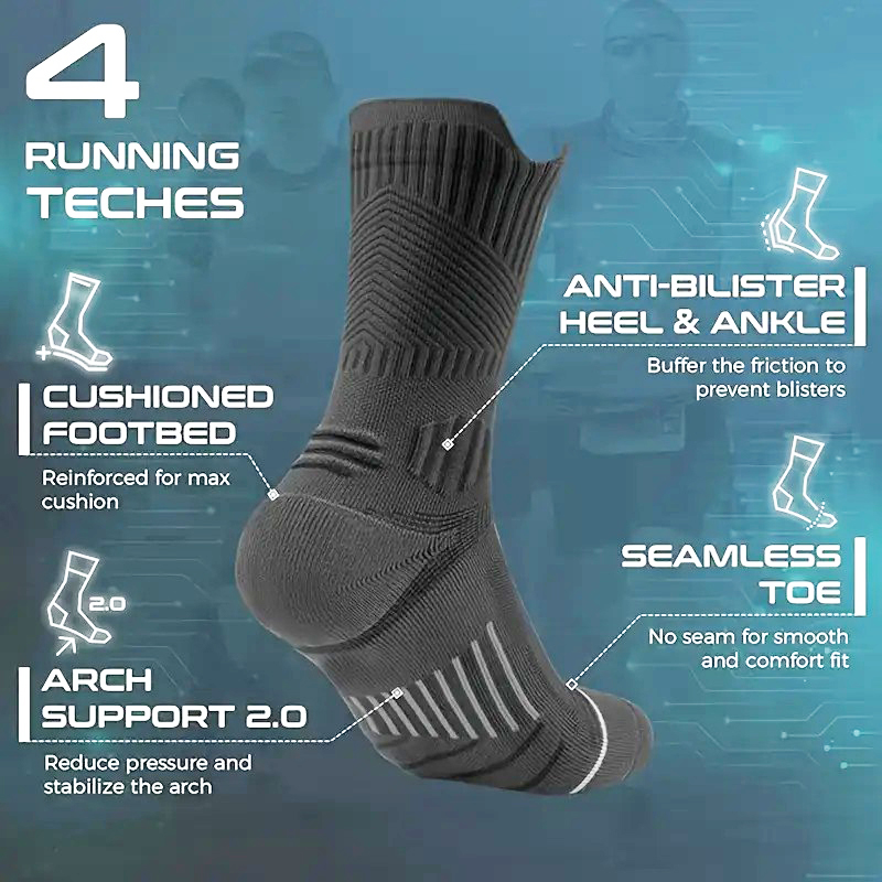 1/5 Pair Men Towel Bottom Bask - Anti Blister Sock recension och pris